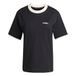 adidas Mujer Seasonal Essentials Colorpop T-Shirt with Embroidered Graphic, black/off white, L