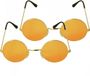 Henbrandt Flower power - orange - set of 2 - sunglasses - round lenses - hippie - party