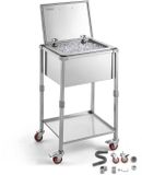 Vevor Chariot réfrigéré en acier inoxydable de 56,4 L avec couvercle articulé et roues