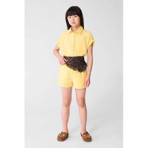 Shoeby Blouse Lichtgeel Meisjes Lyocell Klassieke Kraag Effen - Maat 158/164