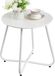 Merkloos Ronde bijzettafel voor buiten, wit, metaal, 45 cm hoog, instelbare hoogte, geschikt voor terras en balkon