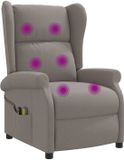 vidaXL Wingback elektrische massage relaxstoel Taupe Stof