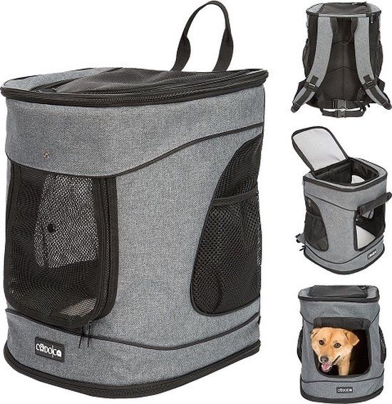 Cadoca Huisdier Rugzak - Grijs/Zwart - S - Max. 12 kg