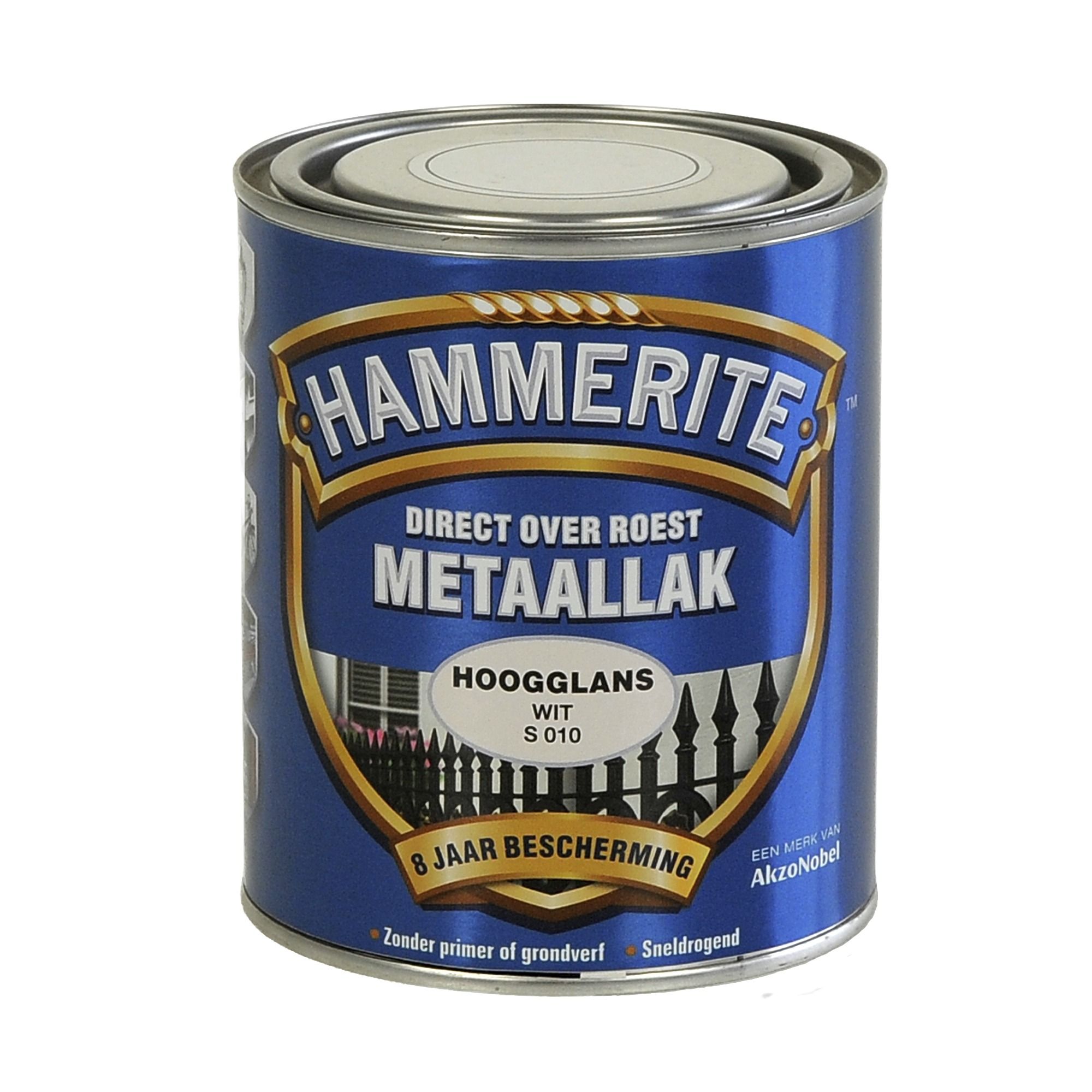 Hammerite direct over roest metaallak hoogglans wit - 750 ml