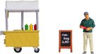 NOCH Tiny-Scenes "Hot-Dog Stand", modelbouw voedselstandaard van kunststof, handgekleurd voor spoor H0