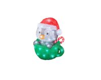 Led pinguïn groen 21x25x32 cm koel wit