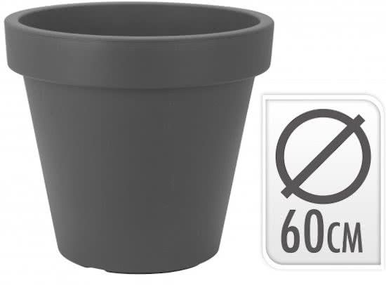 kante ecke Kunststof bloempot rond antraciet 60cm