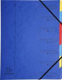 Exacompta 12x Sorteermap met vaste rug en elastosluiting - 7 indelingen - Blauw - 54072E