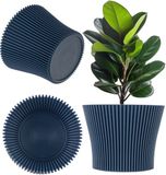 KADAX Kleine kunststof plantenpot voor vetplanten en kruiden, moderne bloempot voor binnen en buiten (donkerblauw, 13,5 cm)