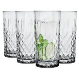 Glasmark Krosno Waterglazen Glazen Drinkglazen Set Long Drink Cocktail Gin Water Long Drink Glazen Cocktailglazen Drinkglas Waterglas Vaatwasmachinebestendig Grijs met Kristaleffect 4 x 300 ml