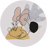 Komar Fotobehang - Minnie Line Art 125x125cm - Rond - Vliesbehang - Zelfklevend