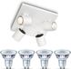 Philips LED Philips Runner Opbouwspot (Wit) - Warmwit Licht - Plafondspot met 4 Lichtpunten - GU10 - Niet Dimbaar