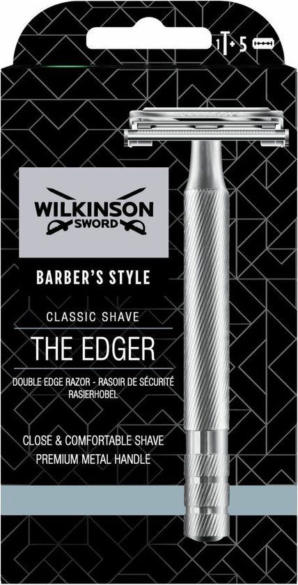 Wilkinson Sword Barber's Style The Edger Scheermes - Safety Razor - Zilver - 5 Mesjes