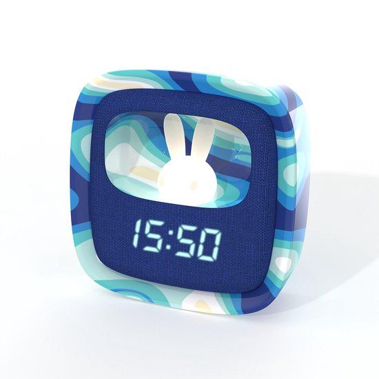MOB Billy Clock and Light kinderwekker met nachtlampje blauw