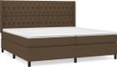 vidaXL Boxspring met matras, stof, donkerbruin, 200x200 cm