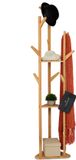 Merkloos Relaxdays Kapstok Staand - 9 Haken - 2 Planken - Bamboe - 168,5 x 47 x 47 cm - Natuur