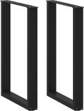 vidaXL Bartafelpoten - 2 stuks - U-vormig - 60x(90-91) cm - Staal - Zwart