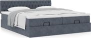 Maison Exclusive - Cadre de lit ottoman avec coussin de matelas gris foncé, 160x200 cm, velours
