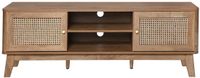 CaliCosy TV-meubel 2 Deuren Rotanvlechtwerk L140 cm Houtlook