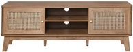 CaliCosy TV-meubel 2 Deuren Rotanvlechtwerk L140 cm Houtlook