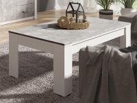 Table basse rectangulaire GENJI 135 cm béton/blanc