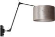 Steinhauer Zwarte Wandlamp Prestige Chic 8122ZW met Grijs Velours Kap