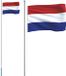 vidaXL Nederlandse vlag met mast, 6,08 meter, aluminium