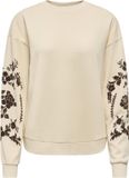 JDY Jacqueline de Yong Trui Jdyirmelin L/s Flock Detail Sweat J 15376613 Whitecap Gray/flock On Sleeve Dames Maat - XS
