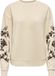 JDY Jacqueline de Yong Trui Jdyirmelin L/s Flock Detail Sweat J 15376613 Whitecap Gray/flock On Sleeve Dames Maat - XS