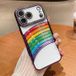 Apple Coque hybride iPhone 17 Pro sables mouvants arc-en-ciel avec appareil photo en strass - Violet