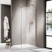 FortiFura Galeria Inloopdouche - 100x200cm - afgeronde glaswand - rechts - ribbel - glas - wandarm - PVD - geborsteld koper