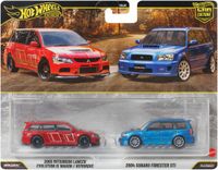 Hot Wheels Premium Car culture Set van 2 - 2005 Mitsubishi Lancer Evolution IX Wagon & 2004 Subaru Forester STI