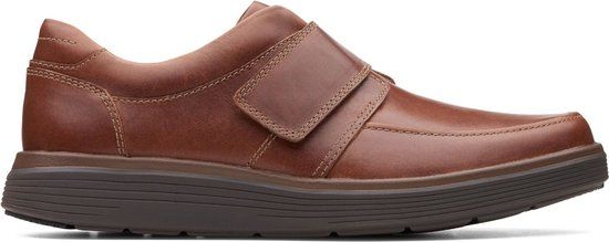 Clarks Un Abode Strap Heren Instapschoen Dark Tan Leather Maat 41.5