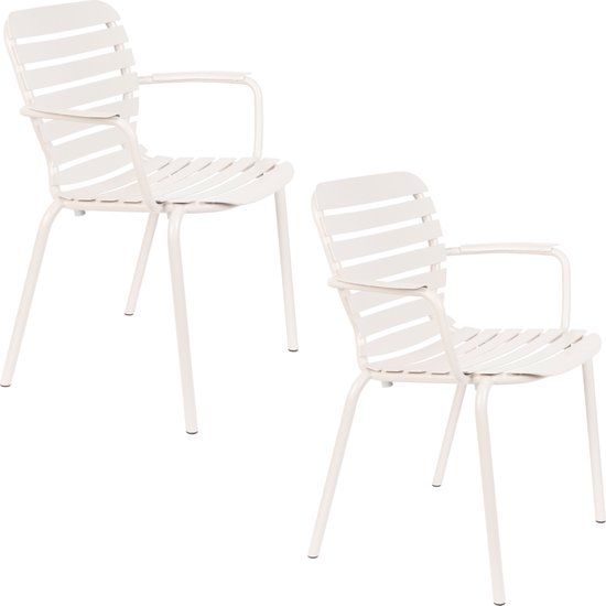 Zuiver Vondel Tuinstoel Armleuning Clay Wit - Set van 2