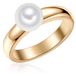 Valero Pearls Ring Sterling Zilver Geelgoud Zoetwaterparel Minimalistisch 16mm / Maat 50