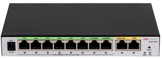 Hikvision DS-3WG210GP-SI PoE Router All-in-One-Router 10 PoE-Ports