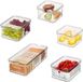 iDesign Thijox - Set van 5 organisateurs voor koelkast, transparant/blanc, gerecycleerd plastic, opbergdozen met deksels