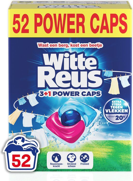 Witte Reus Power Caps - Wascapsules - Witte Was - 52 Wasbeurten