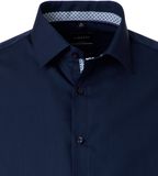 VENTI modern fit overhemd - popeline - donkerblauw - Strijkvrij - Boordmaat: 41