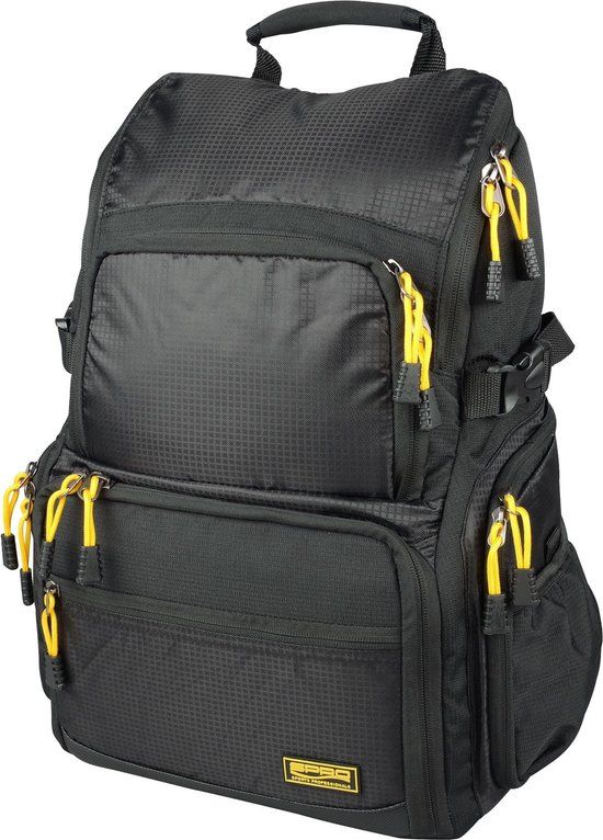 Spro Back Pack + 4 Tackle Boxen - Kunstaas tas - Zwart - 23 l