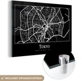 MuchoWow® Glass Painting 150x100 cm - Acrylic Glass Painting - Map - Tokyo - City Map - Plan - Tokyo - Photo on Glass - Paintings