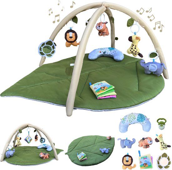Stena Babygym - 8 Speeltjes - Speelkleed Baby met Boog - Speelmat - Trendy Design - 0 tot 18 Maanden
