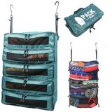 PACK Gear Kofferorganizer om op te hangen, reisbenodigdheden, opvouwbare pakkubus, grote of handbagage, organizer voor kast (groen) (XL)