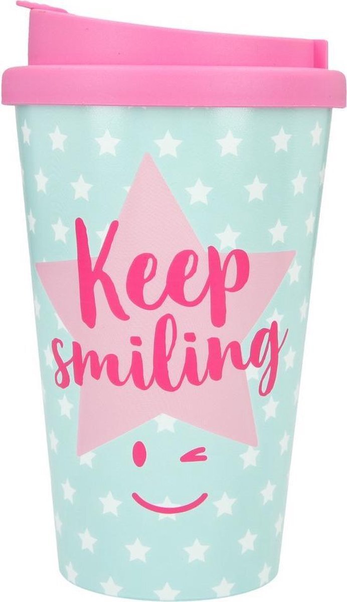 Depesche Drinkbeker To-Go Keep Smiling Multicolor