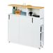 Relaxdays badkamerkast smal - 6 vakken - wieltjes - ruimte voor wc-borstel - 17 cm breed - wit
