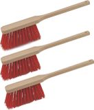 Novaliv 3x handborstels met lange steel I 45 cm I Elaston I houten garde sneeuwborstel stofborstel