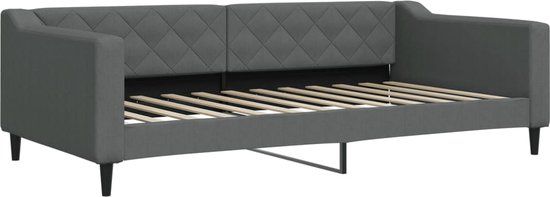 vidaXL Slaapbank 100x200 cm stof donkergrijs