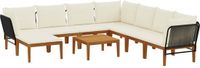 vidaXL - 9-delige set - Massief acaciahout & touw - Naturel