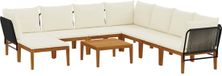 vidaXL - 9-delige set - Massief acaciahout & touw - Naturel