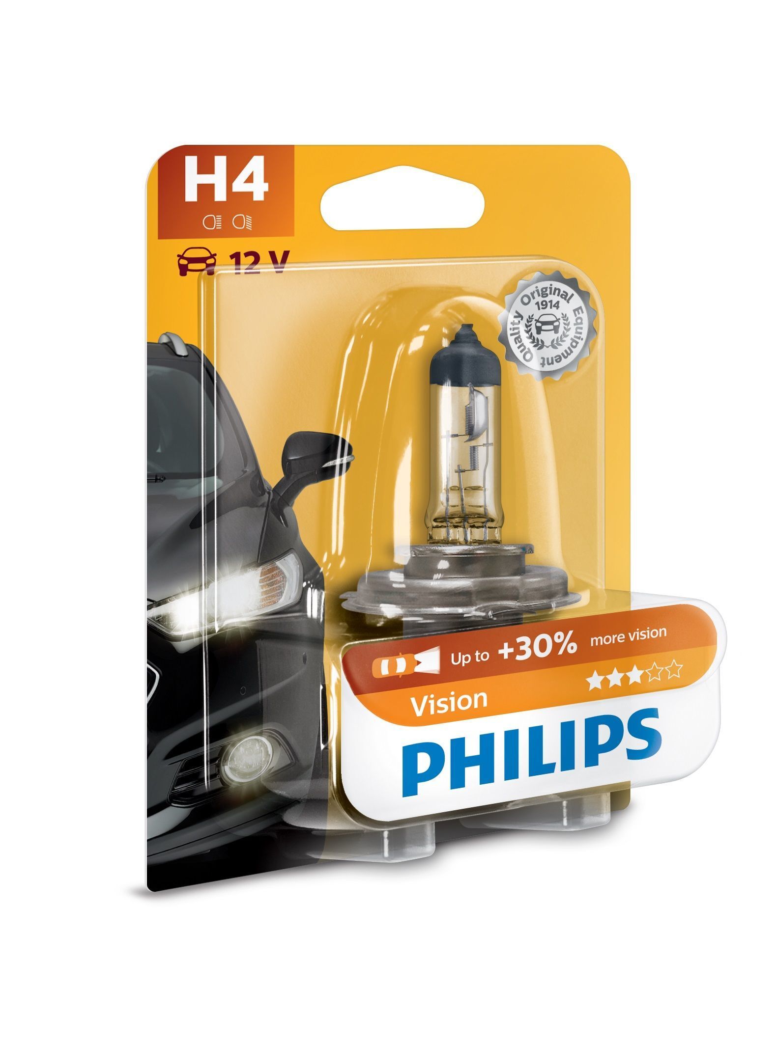 Philips Vision Type lamp: H4, verpakking van 1, koplamp voor auto